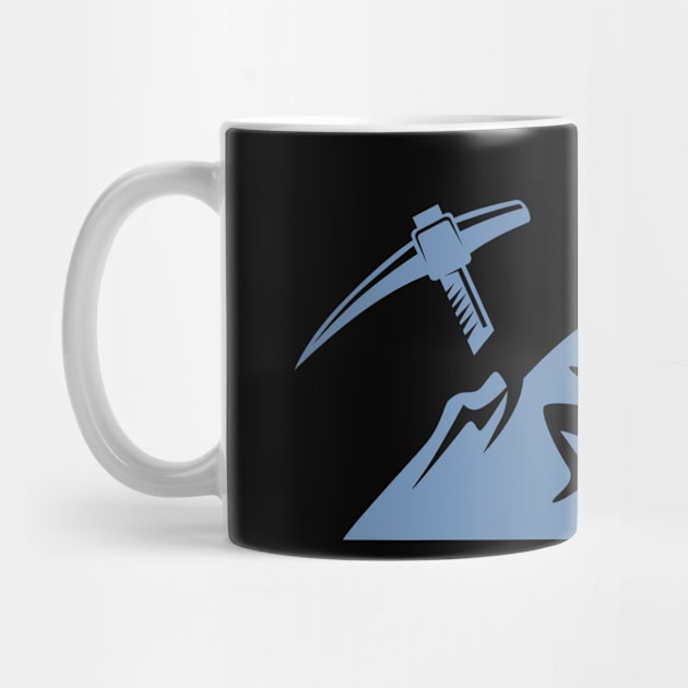 Mountains with pickaxe climber miner mining by HBfunshirts